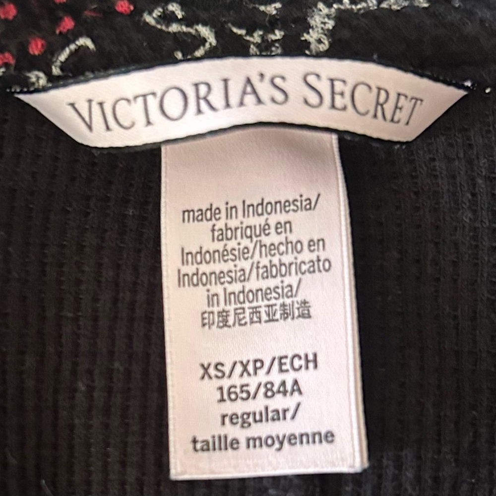 ๐ Victoria's Secret ๐ Stretch Knit Onsie Bodysuit Romper Black Fair Isle Accents - Picture 5 of 10